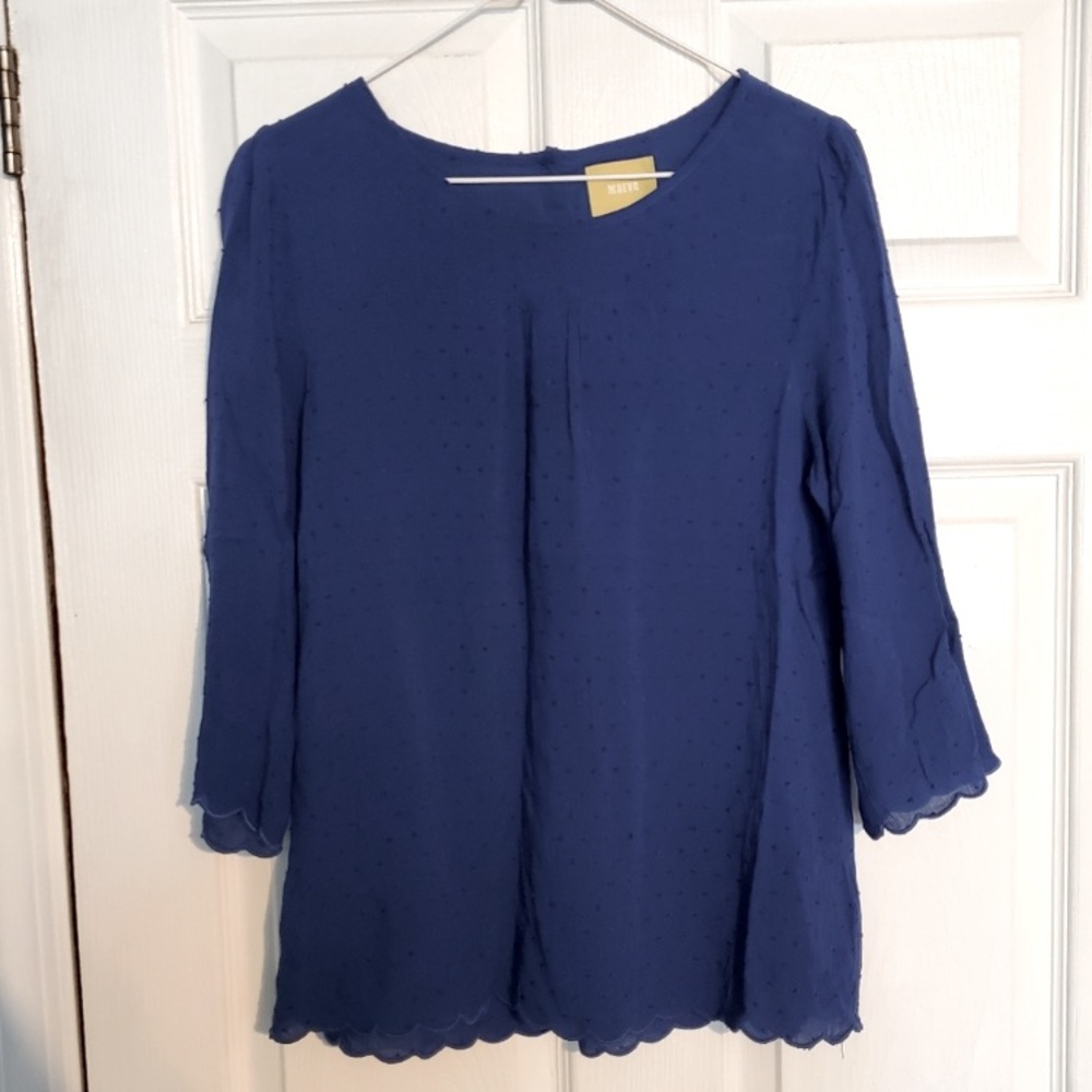 Anthropologie Maeve Swiss dot blouse
